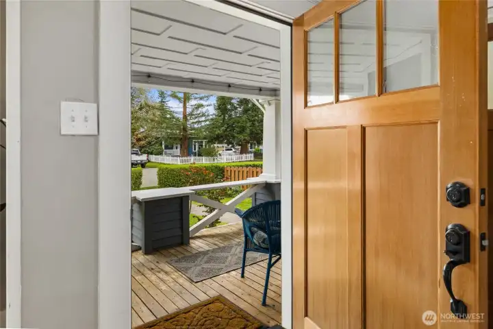 Heading outside to your front porch area, so much detail to the craftsman style home.