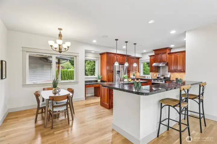 Gourmet Kitchen with eating space!  Brand new stove and modern appliances!