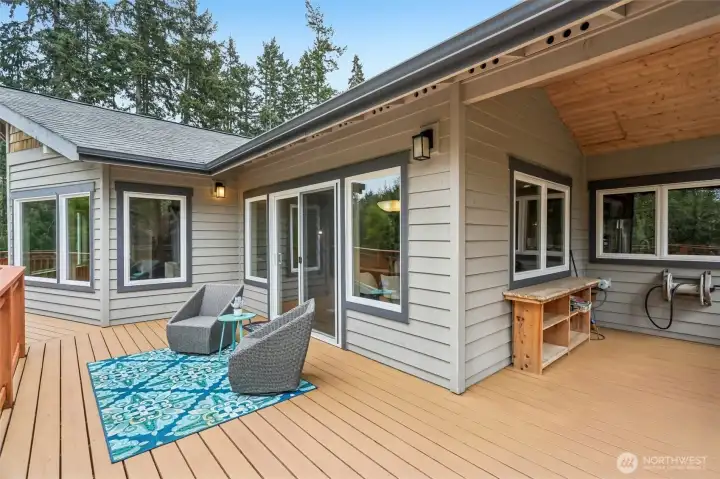 Picture of the wrap around covered deck!  Perfect for year round entertaining, BBQ~