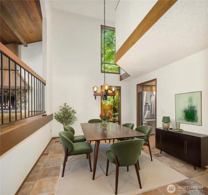 Virtually staged dining room.
