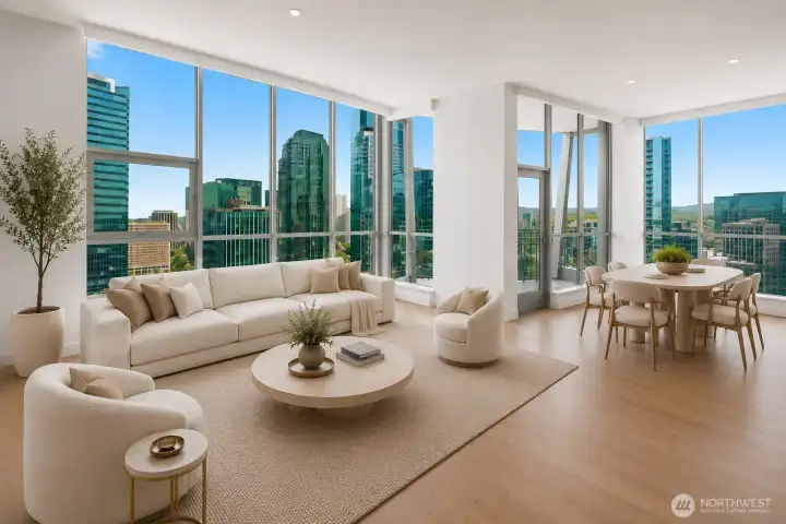 Penthouse living with private garage