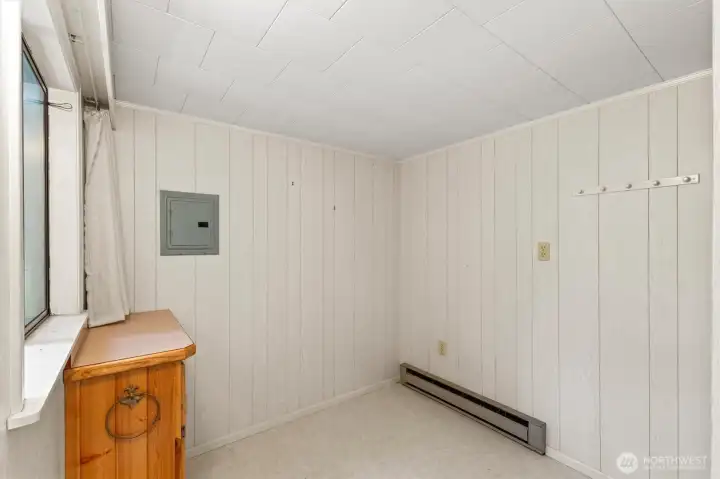 Room inside sauna house. Room inside sauna house.