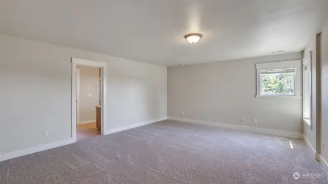 Great sized primary suite with amazing light and new carpet.