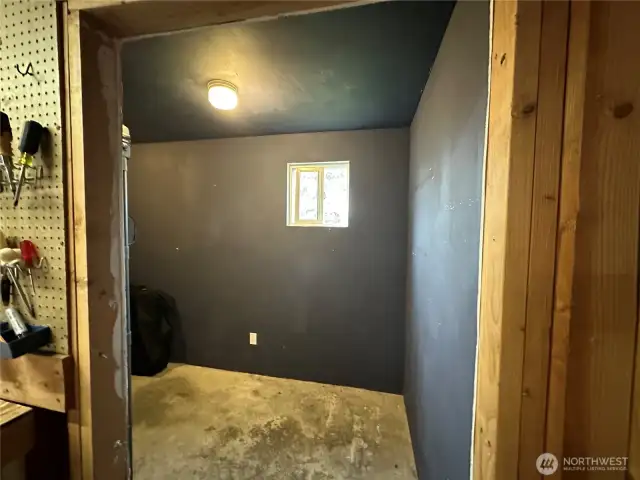 Storage room in garage