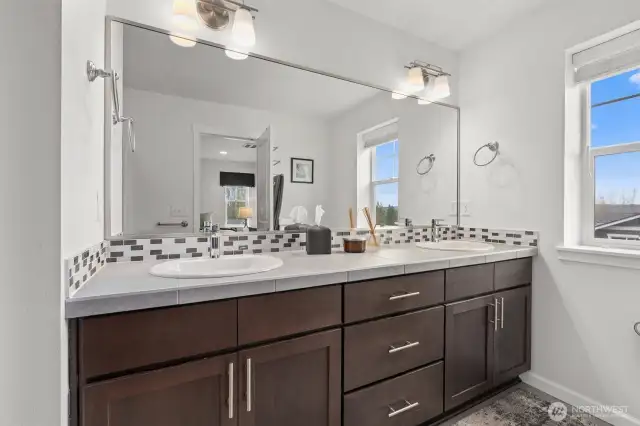 Dual vanity in Primary bathroom