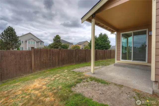 Back patio for outside fun