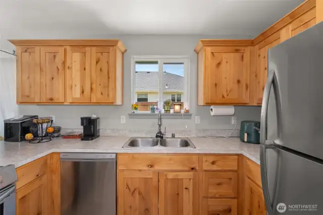 Stainless steel appliances.