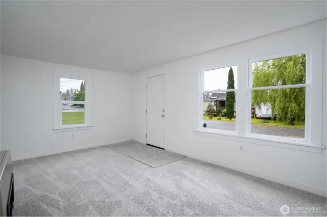 Plenty of natural light from three large windows.