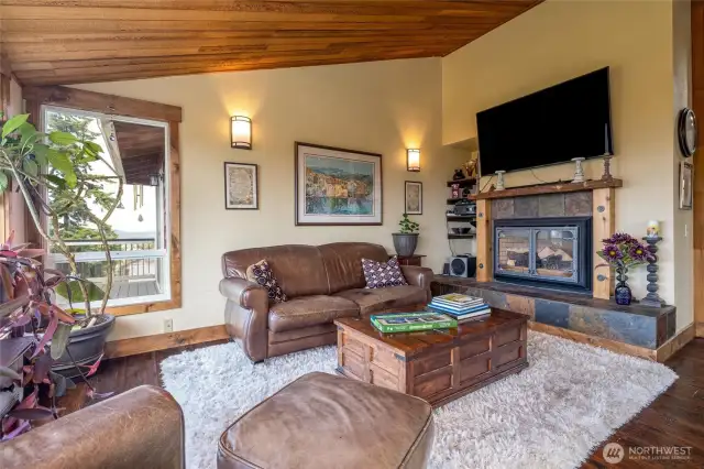 Living room with open City view