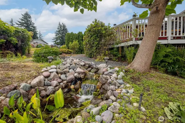 From area with water feature and cool table spot