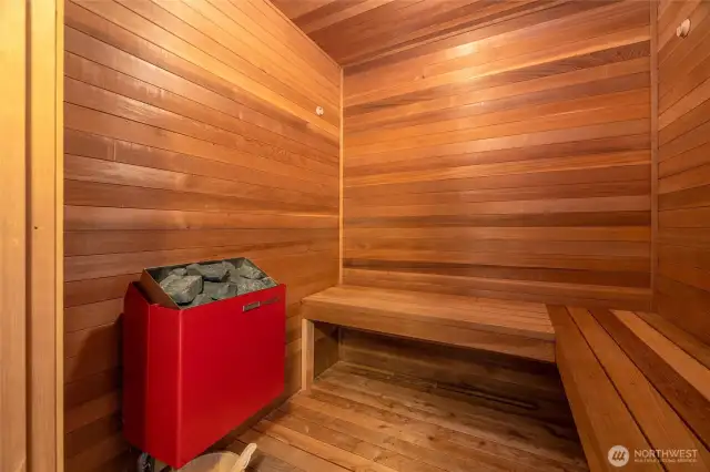 Full functional sauna on lower level. Excellent shape and comfortable.