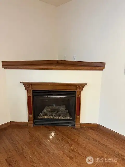Enjoy the gas fireplace in the living area.