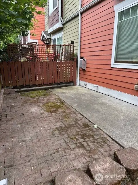 A different view of part of the patio at the entry.