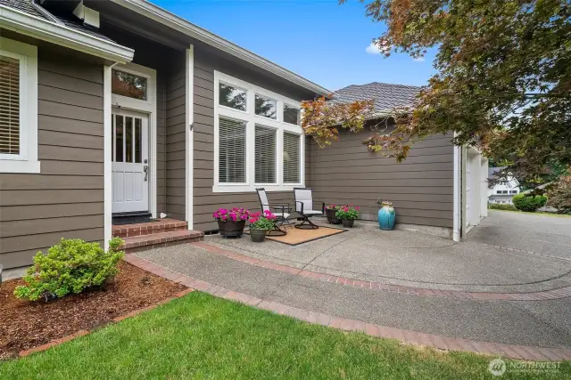 Sit peacefully on your front patio, overlooking your beautifully landscaped front yard.