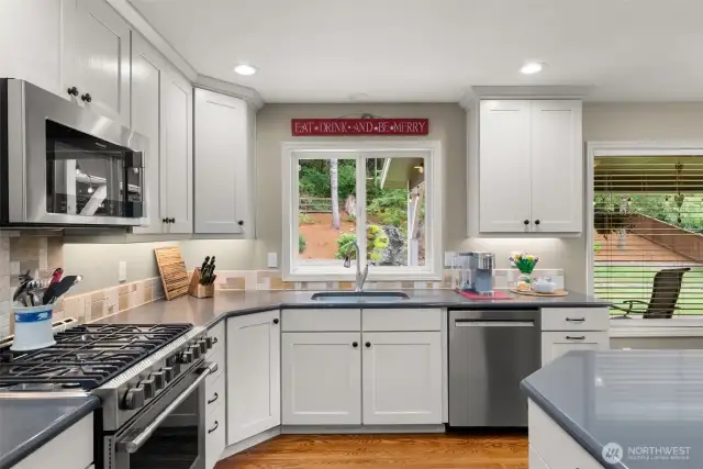 Views on views of your backyard from the kitchen and family room!