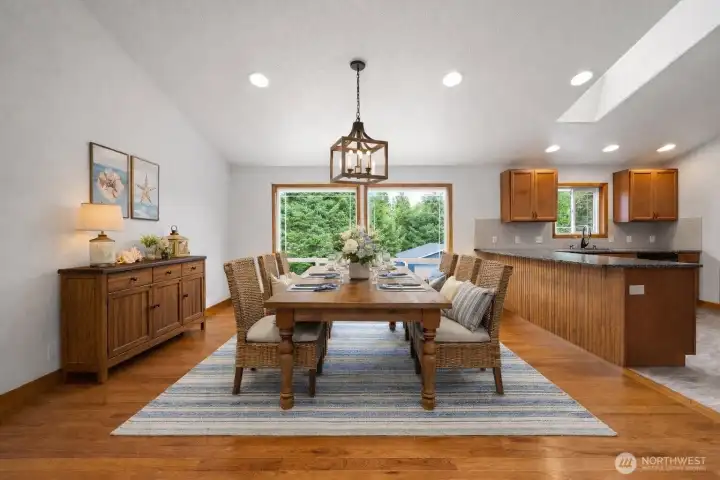 Dining area-virtually staged