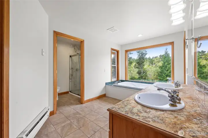 Primary bathroom with jacuzzi tub