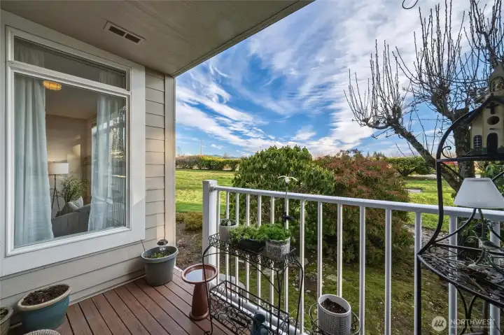 Another view of the deck off the dining area.