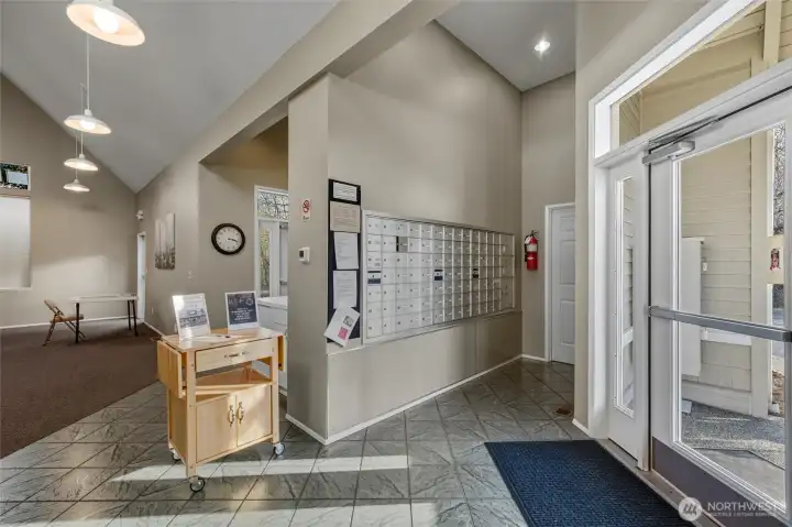 The large Clubhouse has the mailboxes and all the community postings.