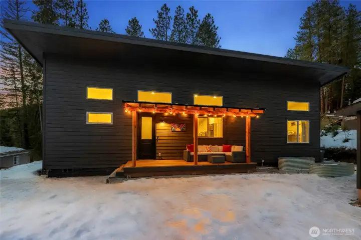 Just steps from the front porch, three new 2025 8'x2'x2' galvanized food-grade planters await your kitchen garden or fresh-cut flowers.