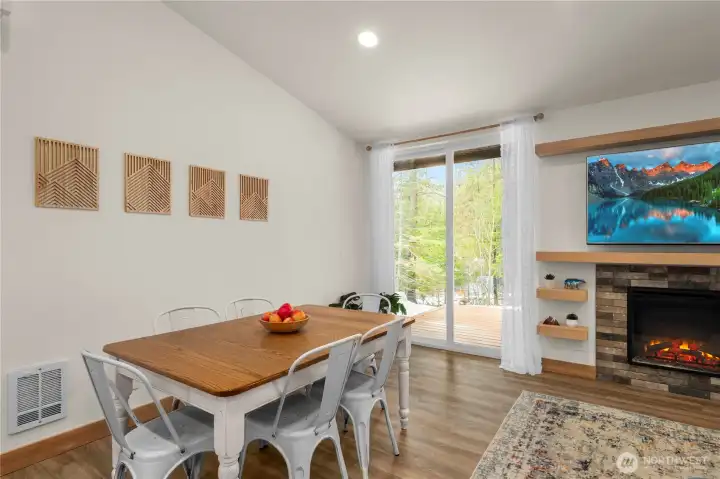 Spacious dining area with room for a large table to host memorable meals with all your guests.