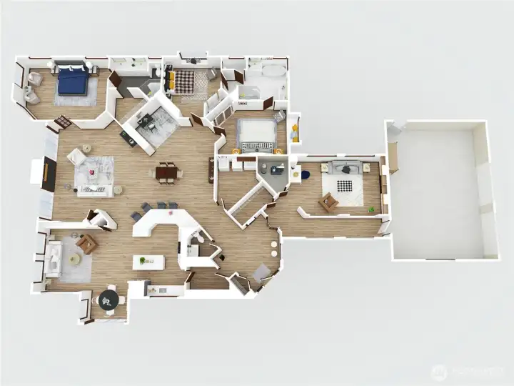The Main House Floor Plan that exemplifies the ease of One-Level Living!