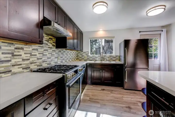 Recently upgraded kitchen with quartz countertops