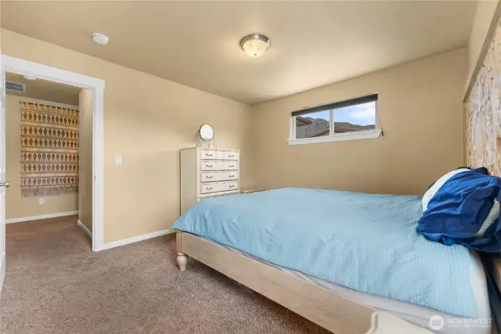 Master suite with walk-in closet and spacious bathroom