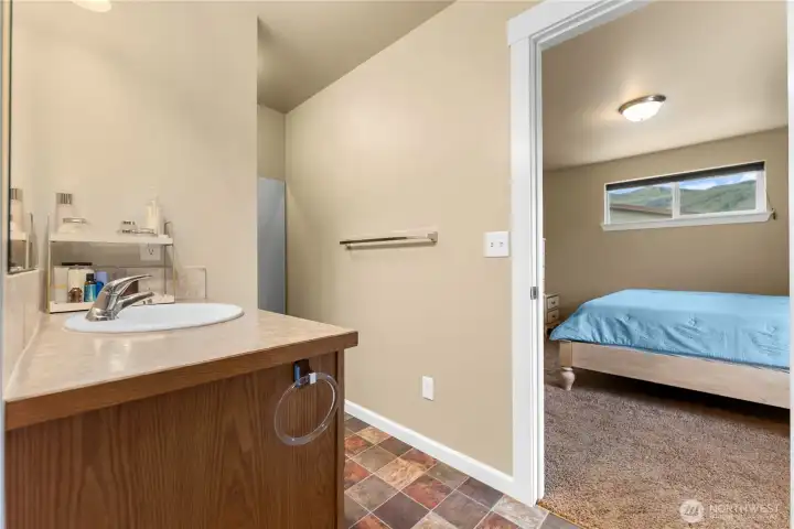 Master suite with walk-in closet and spacious bathroom