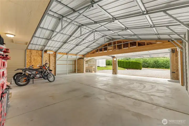 3 car Garage with storage areas