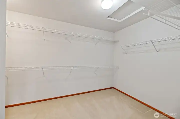 Large primary walk in closet