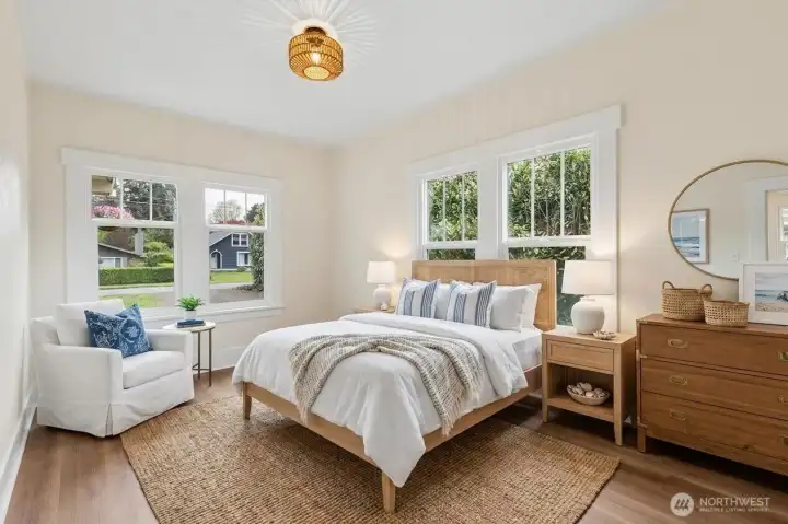 Main floor bedroom 1: virtually staged.