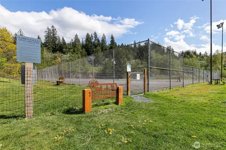 Dog park and tennis courts