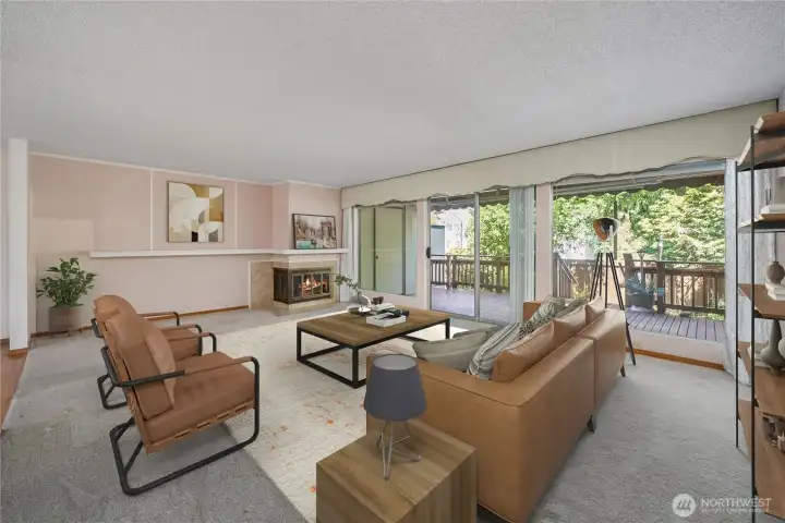 Virtually staged living room.