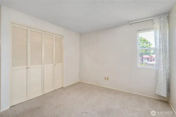 Bedroom #2 offers plenty of closet space.