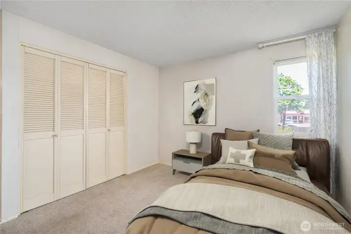 Virtually staged Bedroom #2.
