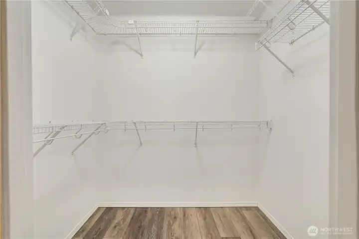 This walk-in closet completes the 2nd floor primary suite. This walk-in closet completes the 2nd floor primary suite.