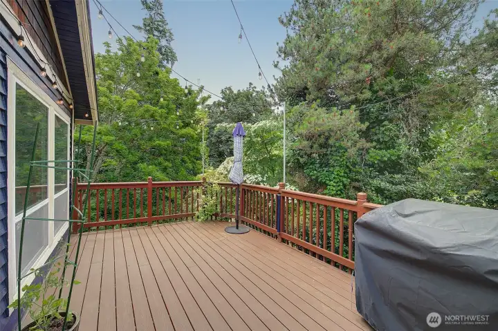 Deck off the kitchen.