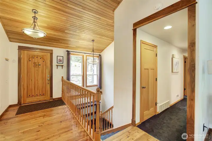 Entry with stairs to lower level.