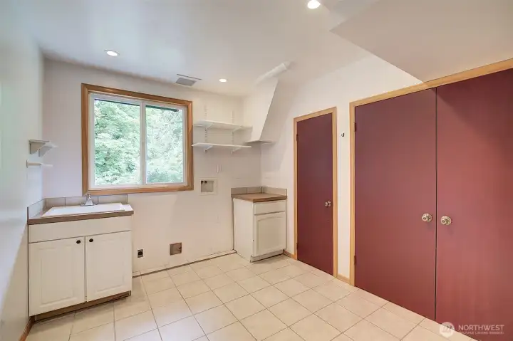 Roomy laundry room.