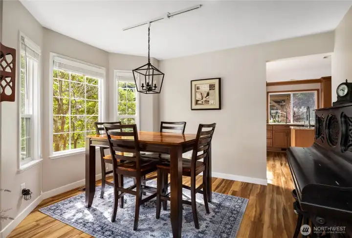 Dining room with Bay window and again great natural lighting