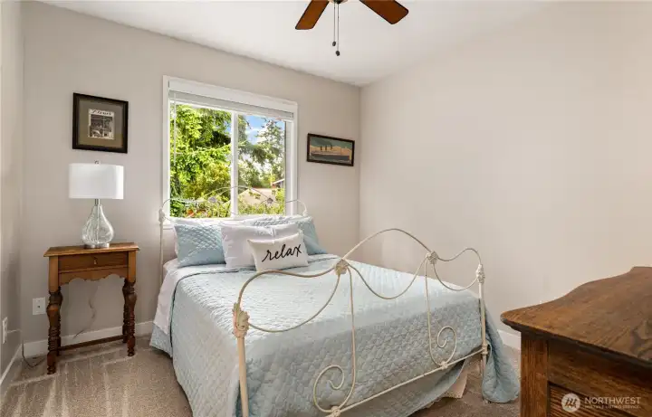 Bedroom #2.  All bedrooms have ceiling fans