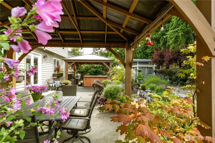 Flowers flowers everywhere!!  The garden shed is behind me