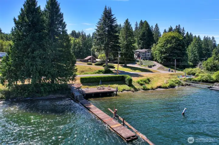 Shared waterfront & dock. There is a storage shed for lawn furniture & water toys. Shared waterfront & dock. There is a storage shed for lawn furniture & water toys.