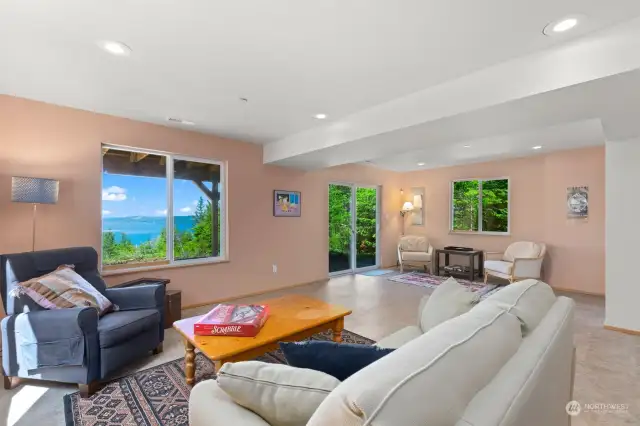 Expansive lower level living area