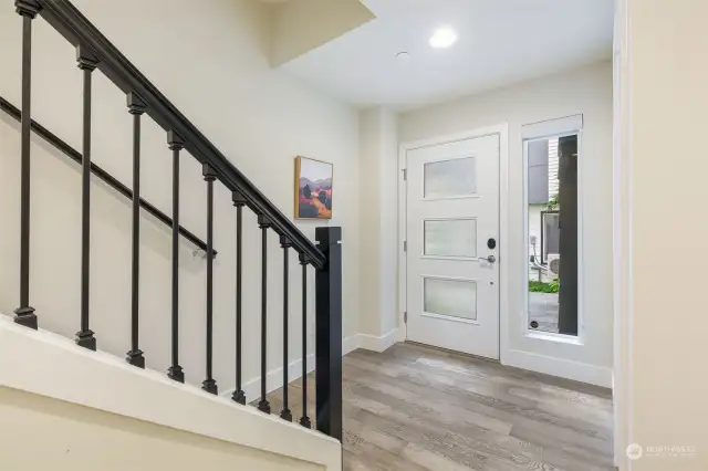 Entry with open railing