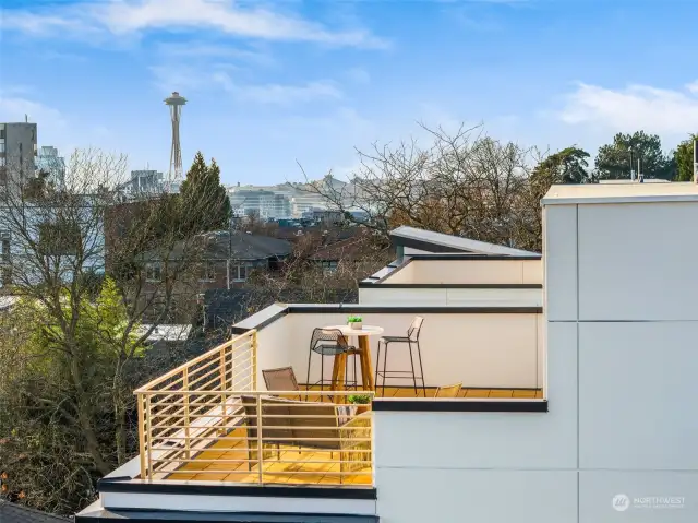 Take in breathtaking views of Seattle’s skyline, including the iconic Space Needle, from your private roof deck—the perfect spot to sip coffee at sunrise or with friends at sunset.
