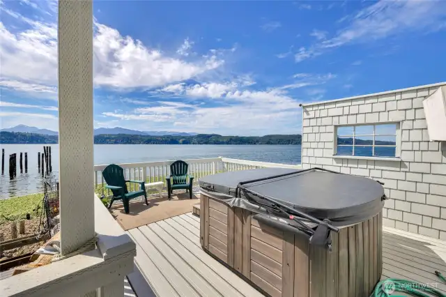 Spa tub on the North Deck next to the boat ramp.