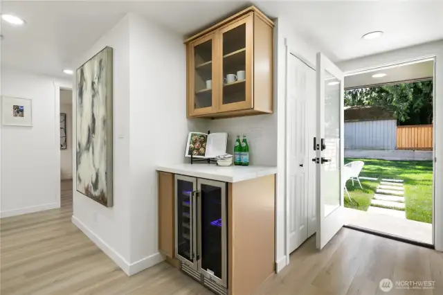 Bev fridge/ coffee bar for entertaining