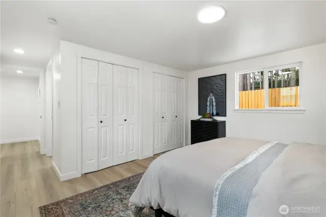 Double closets in primary suite